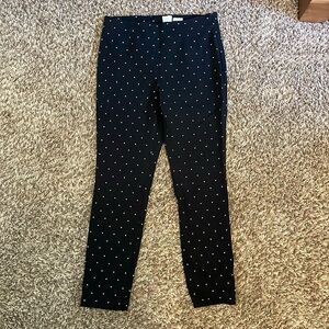 Polka dot womens ankle length dress pants